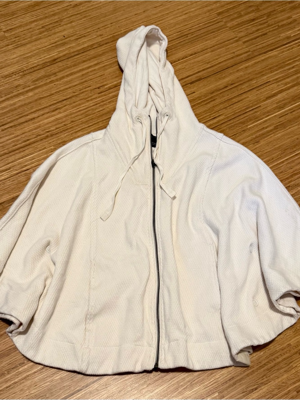 Scotch & Soda Cream Hooded Zip Poncho